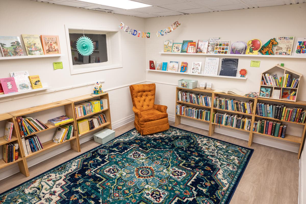 Interior of Garden Party Books in Rochester